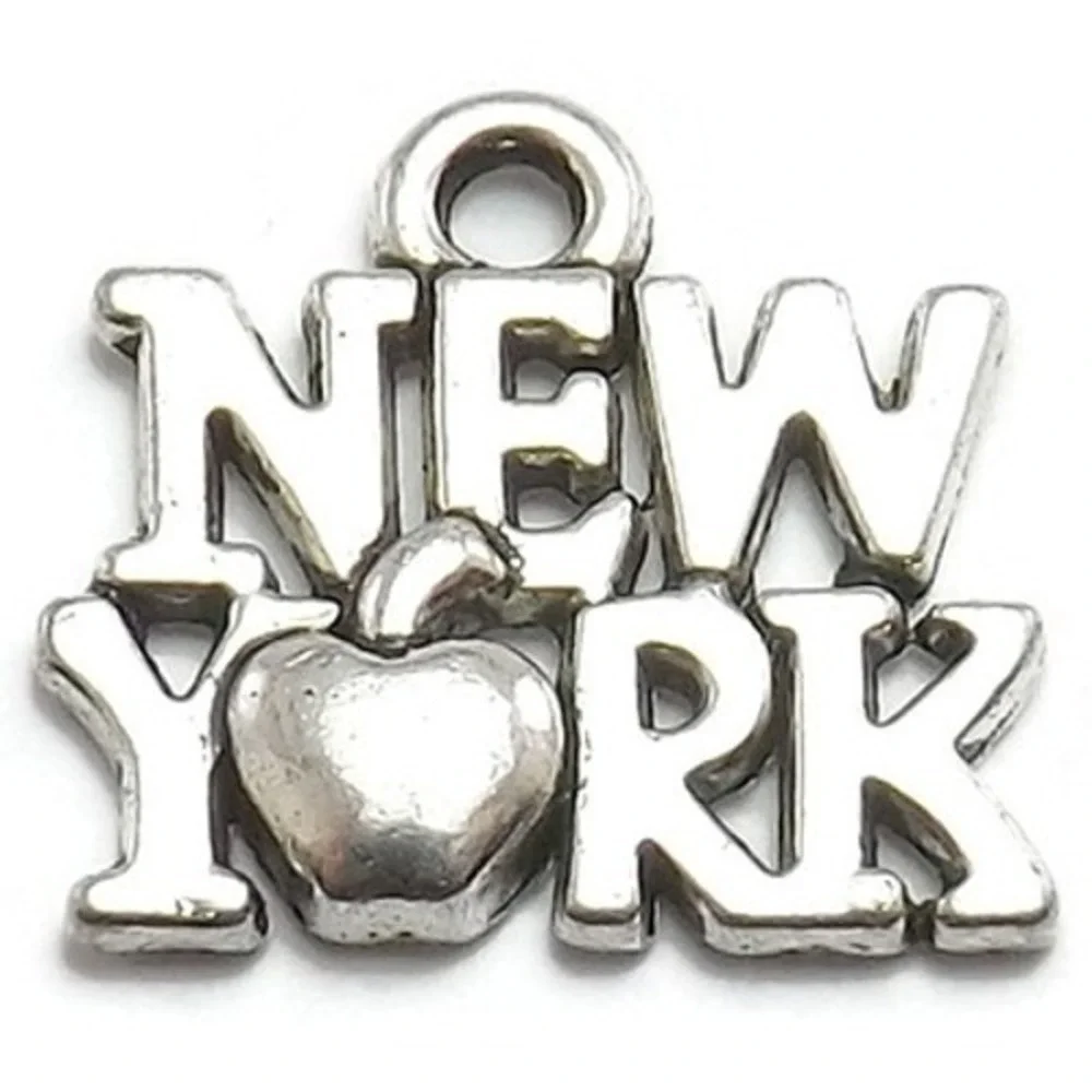 6pcs New York Charms,‎ apple, jewelry making supplies